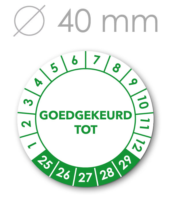 Goedgekeurd tot 5 jaargangen 40mm GROEN